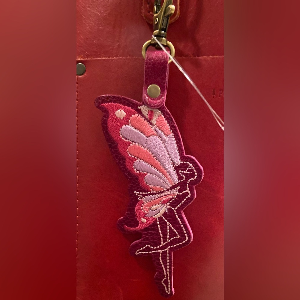 Portland Leather Orchid Pink Bag Charm Bag Flair - NEW